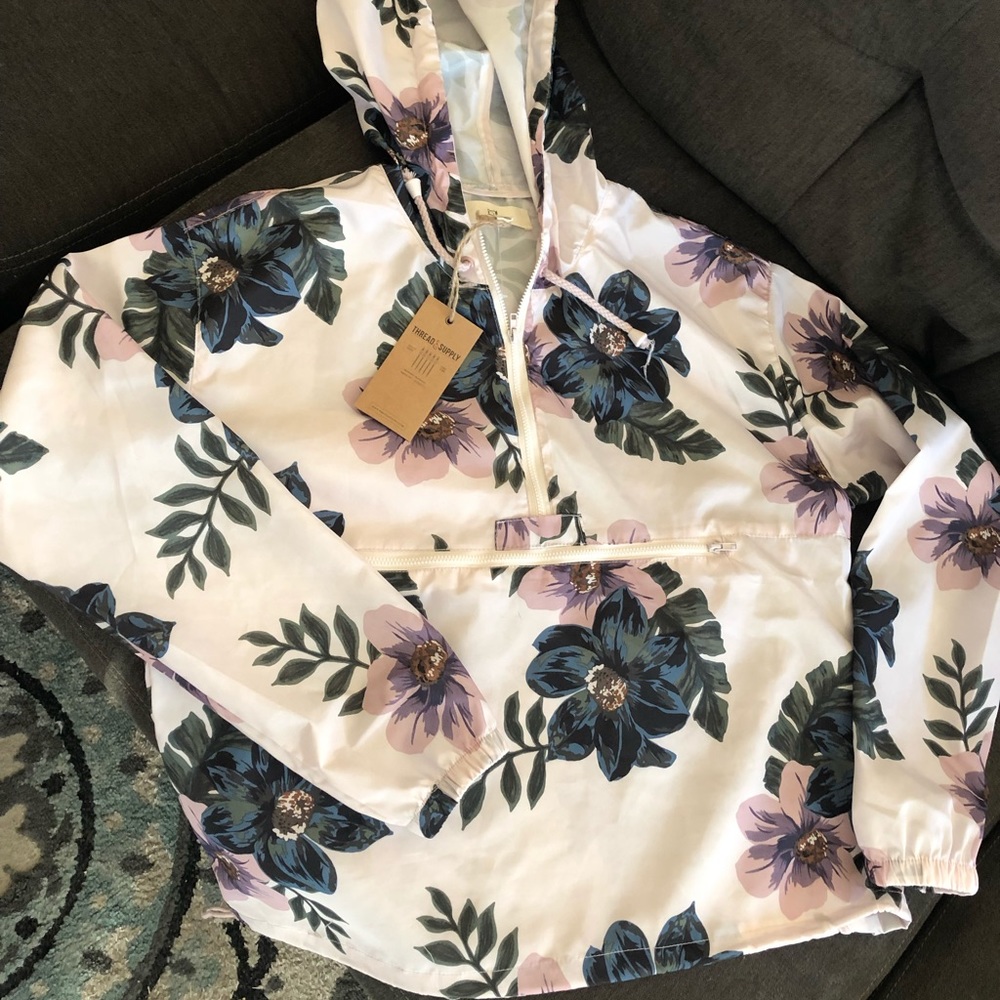 Thread and supply tyrell windbreaker floral jacket